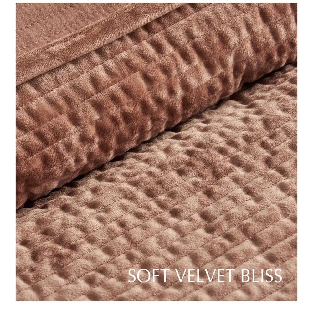 Evergrace Elegant Terracotta Velvet Bedding Set